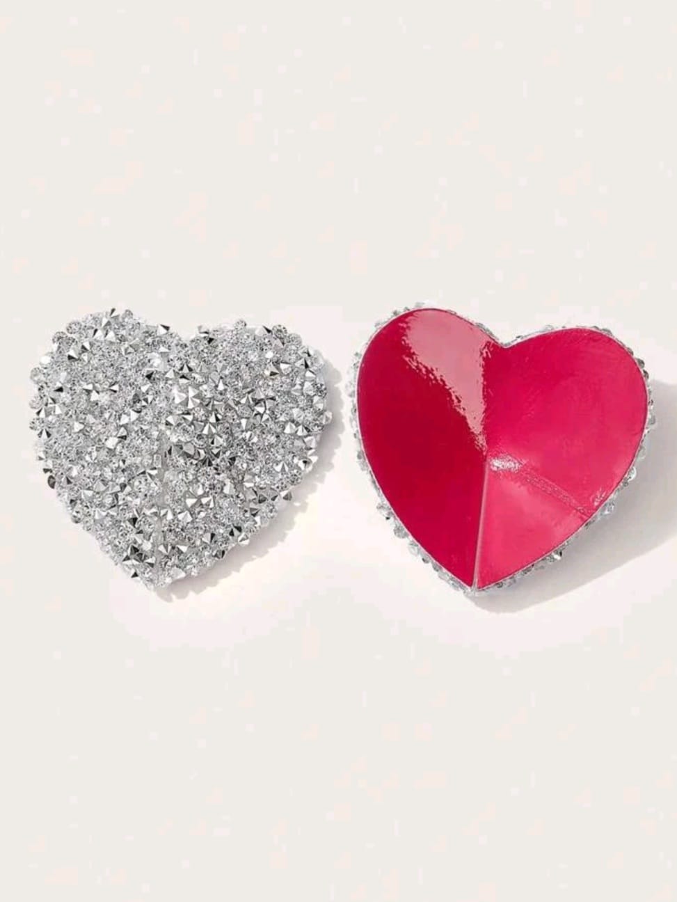 Silver Diamanté Heart Pasties
