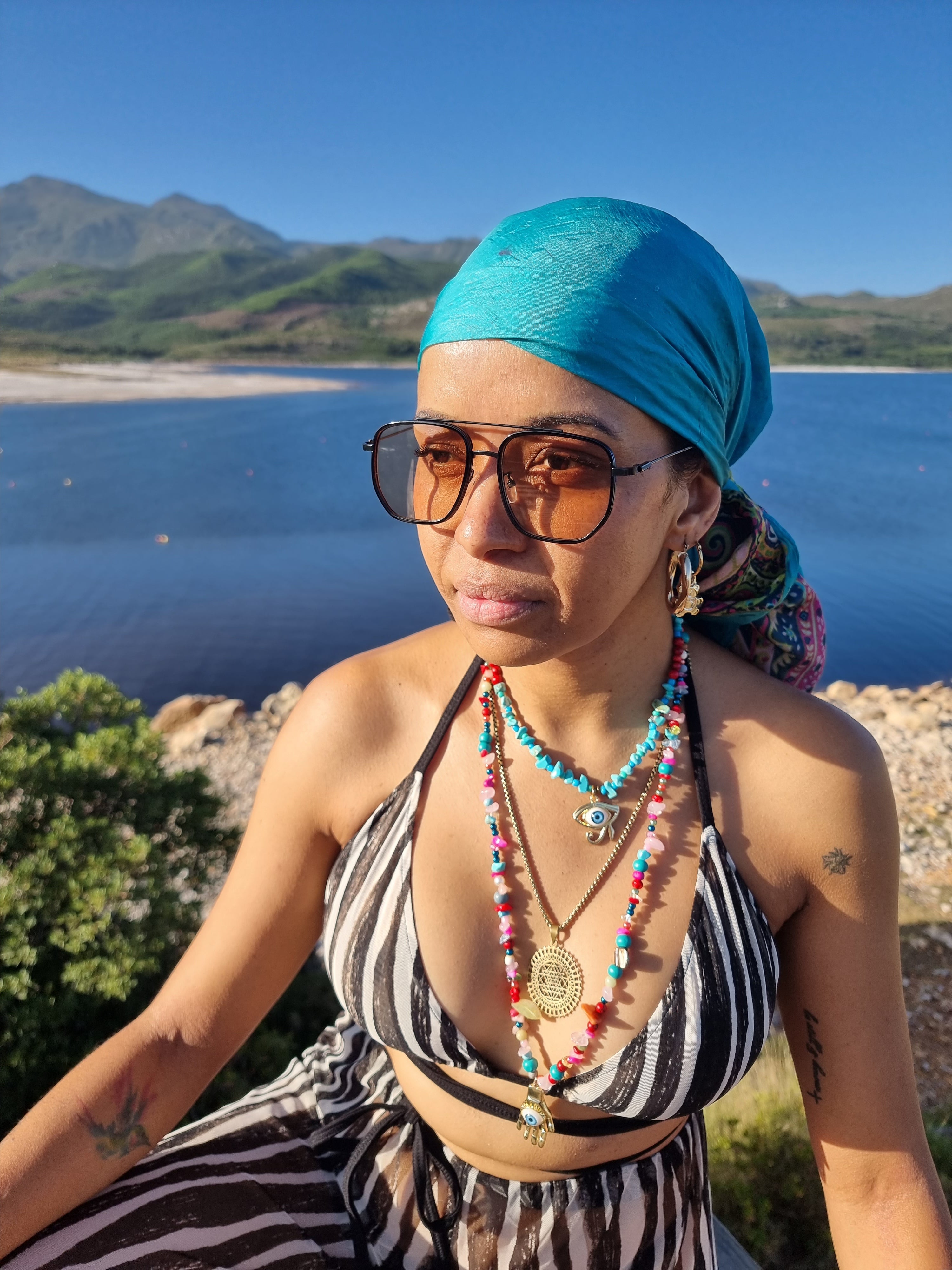 Brown Metal Frame Sunglasses