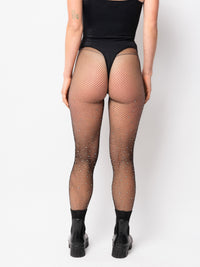 Black Gemstone Fishnet Stockings