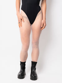 White Gemstone Fishnet Stockings