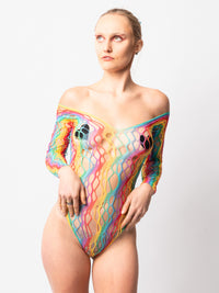 Rainbow Mesh Body Stocking