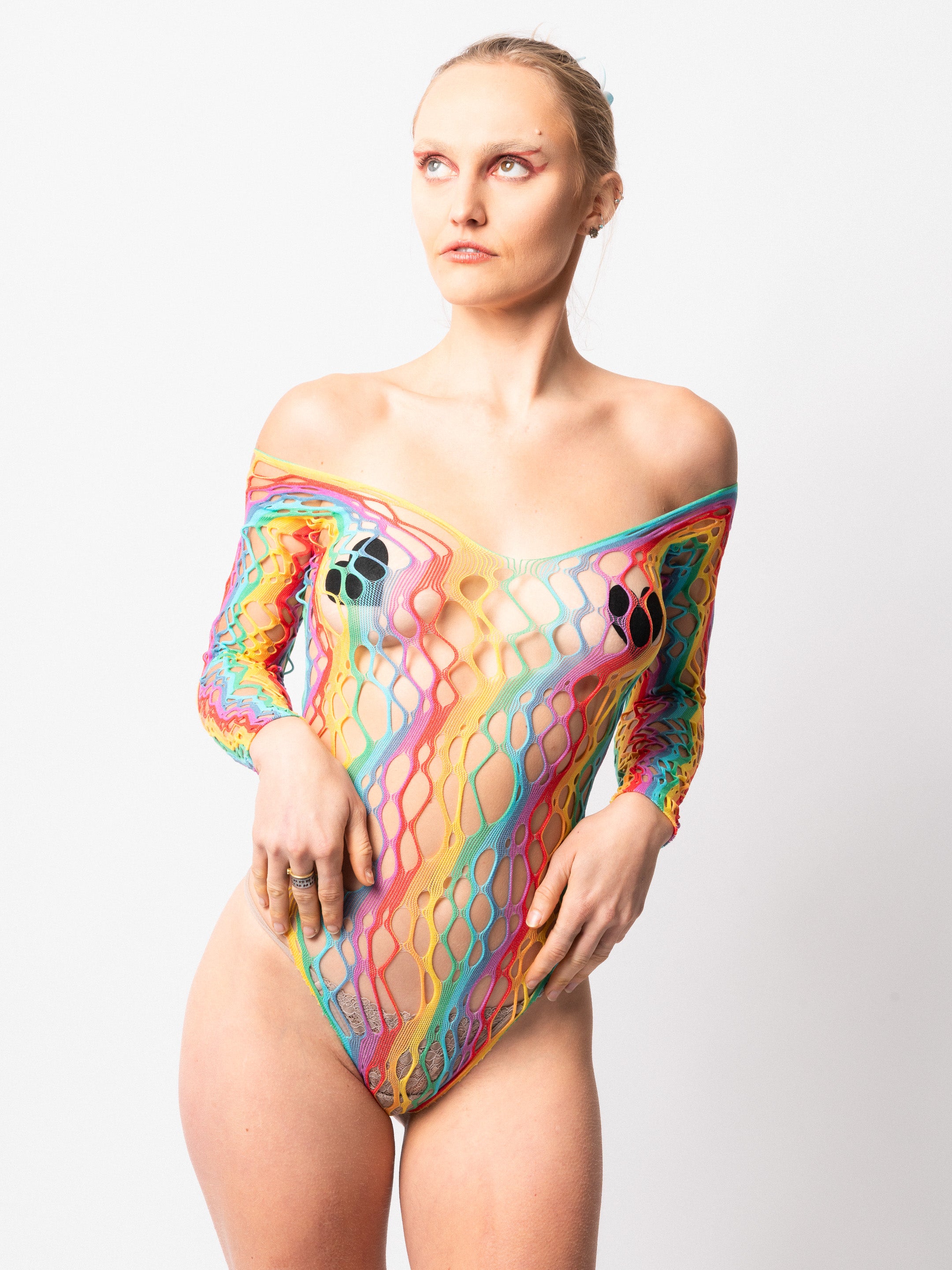 Rainbow Mesh Body Stocking