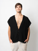 Black Pangea Hooded Top