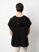 Black Pangea Hooded Top