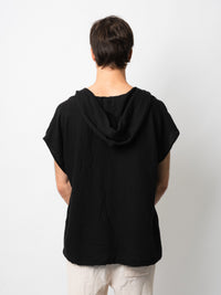 Black Pangea Hooded Top