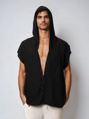 Black Pangea Hooded Top