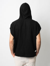 Black Pangea Hooded Top