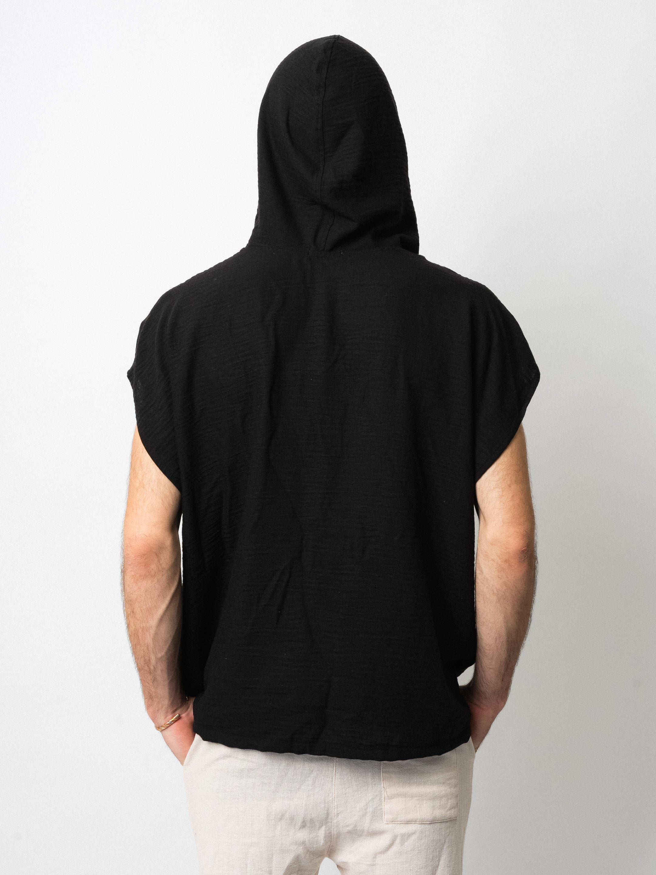 Black Pangea Hooded Top