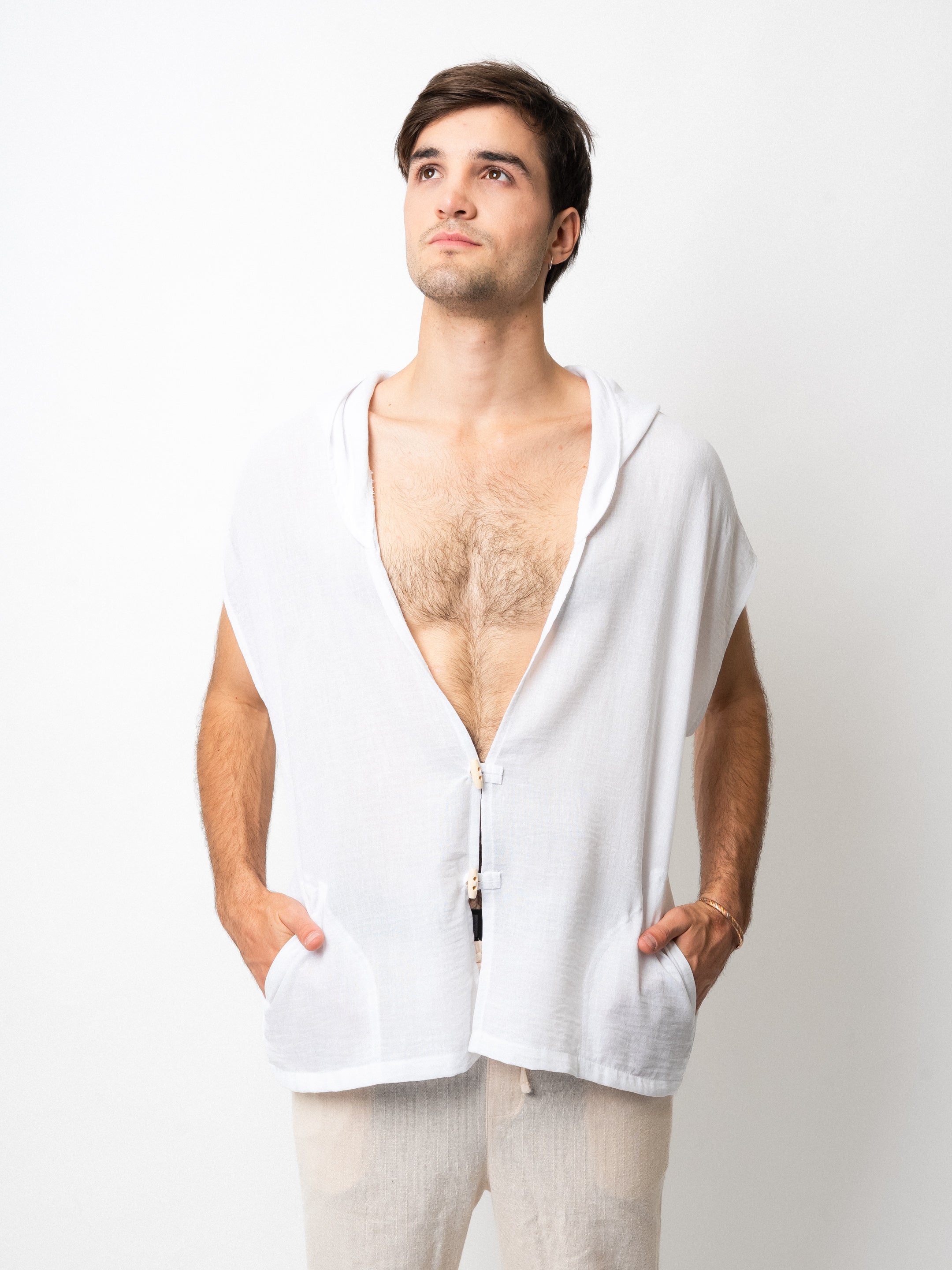 White Pangea Hooded Top