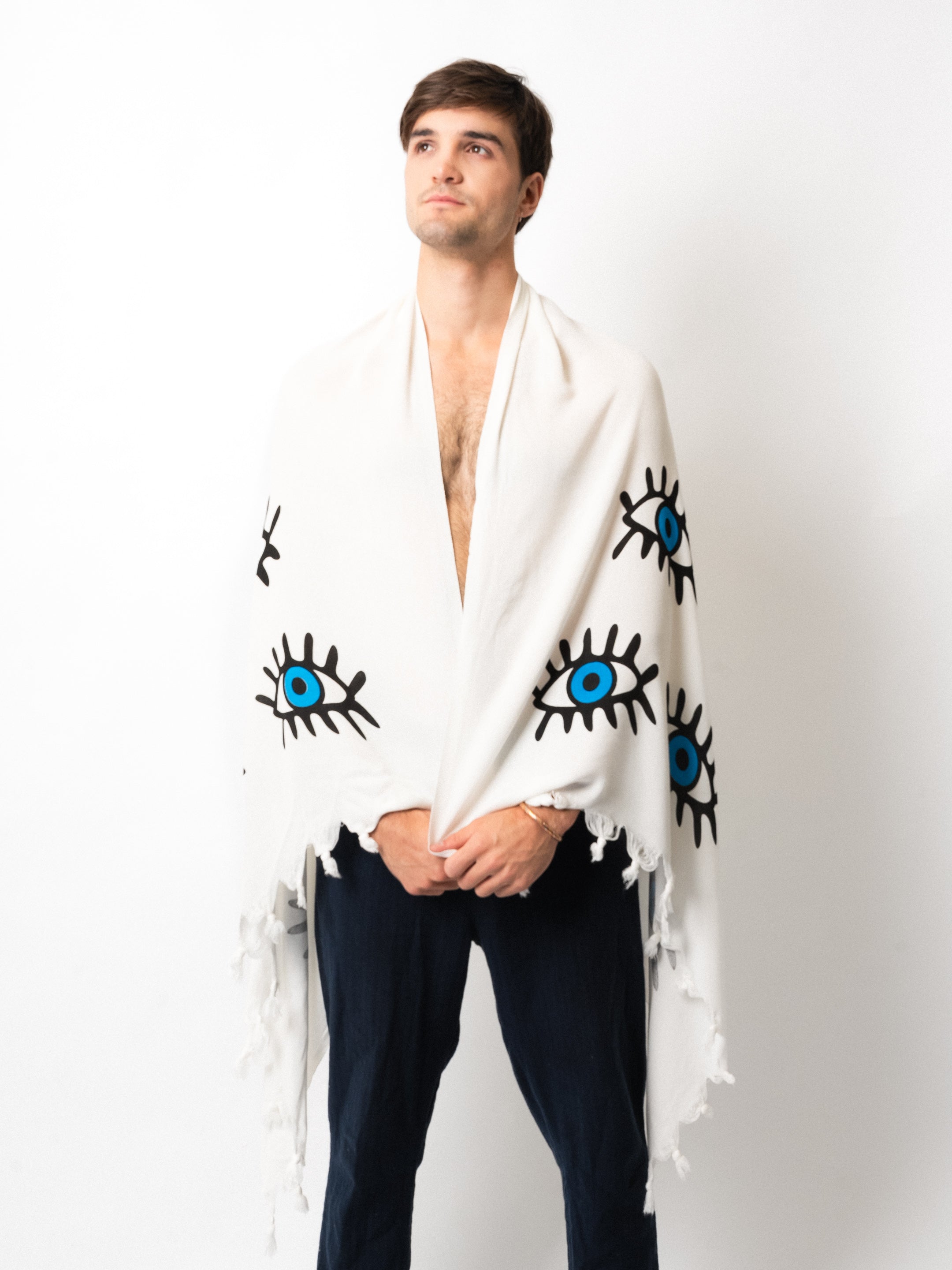 Blue Evil Eye Bamboo Sarong