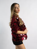Wine Sequin Kimono
