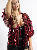 Wine Sequin Kimono