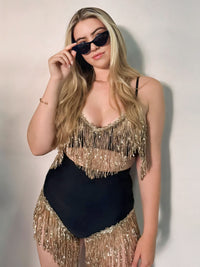 Black/Gold Go-Go Bra