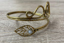 Gold Quartz Leaf Arm Cuff