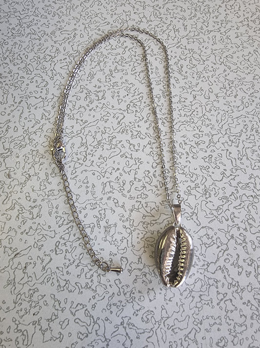 Silver Cowrie Necklace