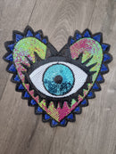 Blue Heart Evil Eye Patch