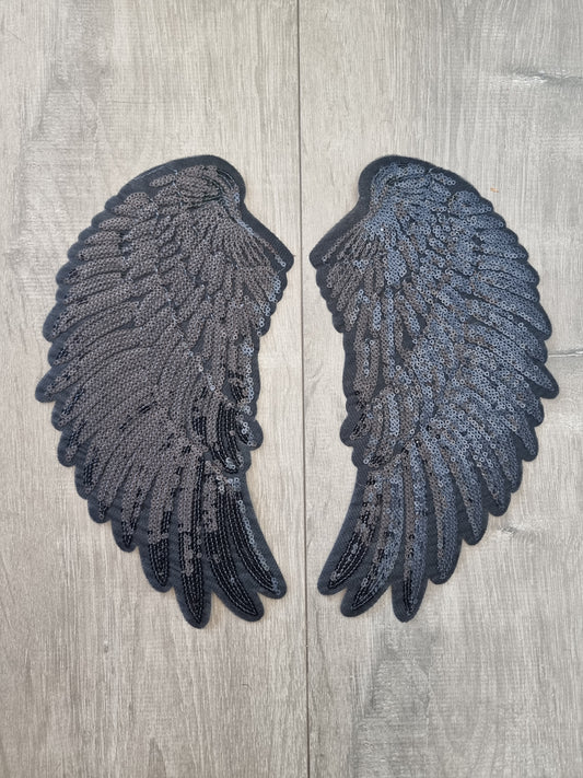 Black Angel Wings Patch