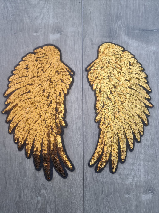 Yellow Gold Angel Wings Patch