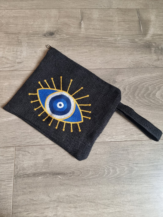 Black Embroided Pouch