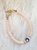 Salmon Evil Eye Bracelet