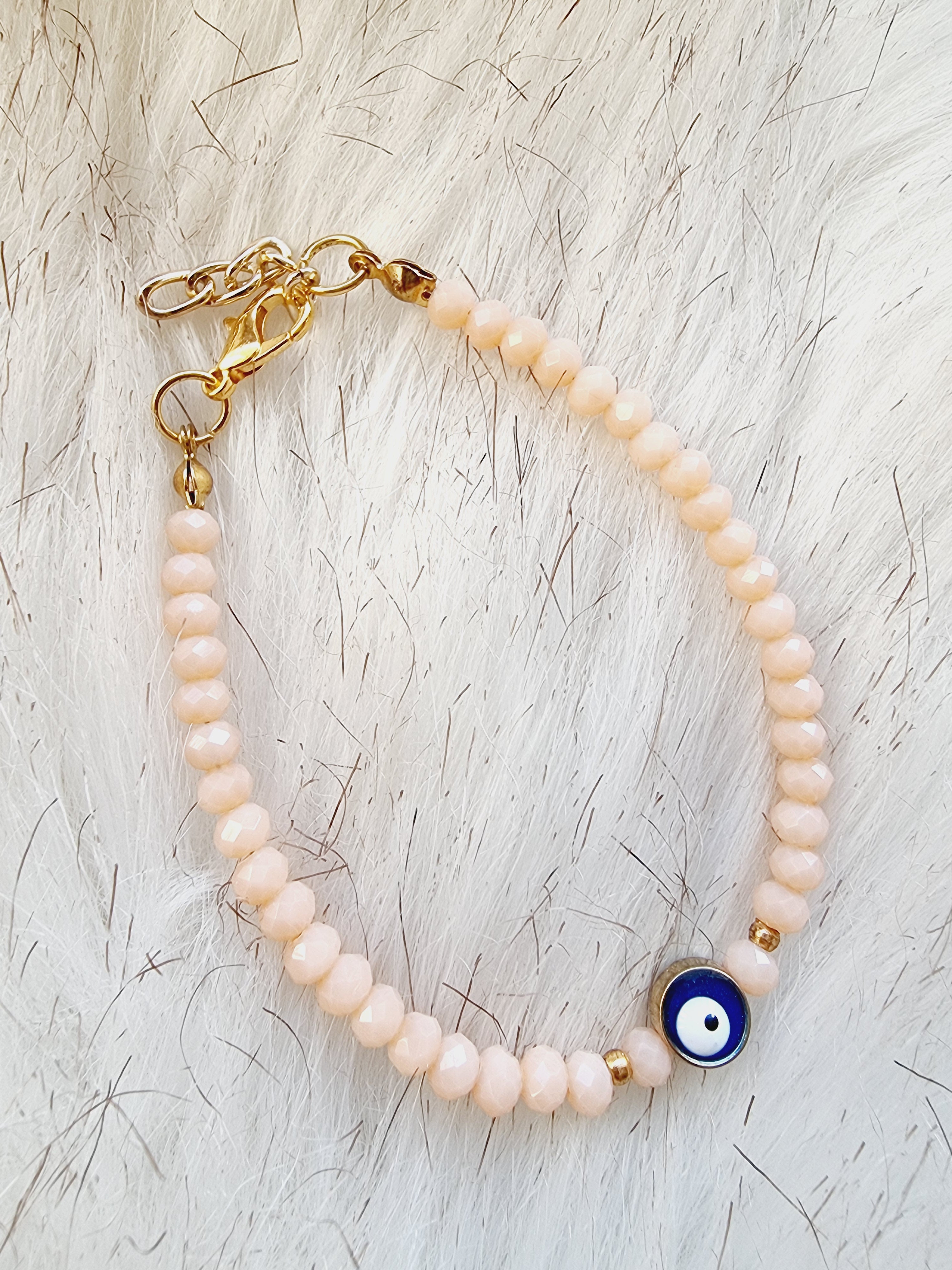 Salmon Evil Eye Bracelet