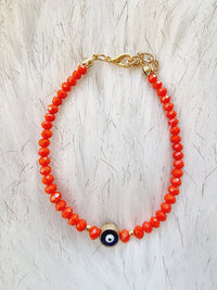 Orange Evil Eye Bracelet