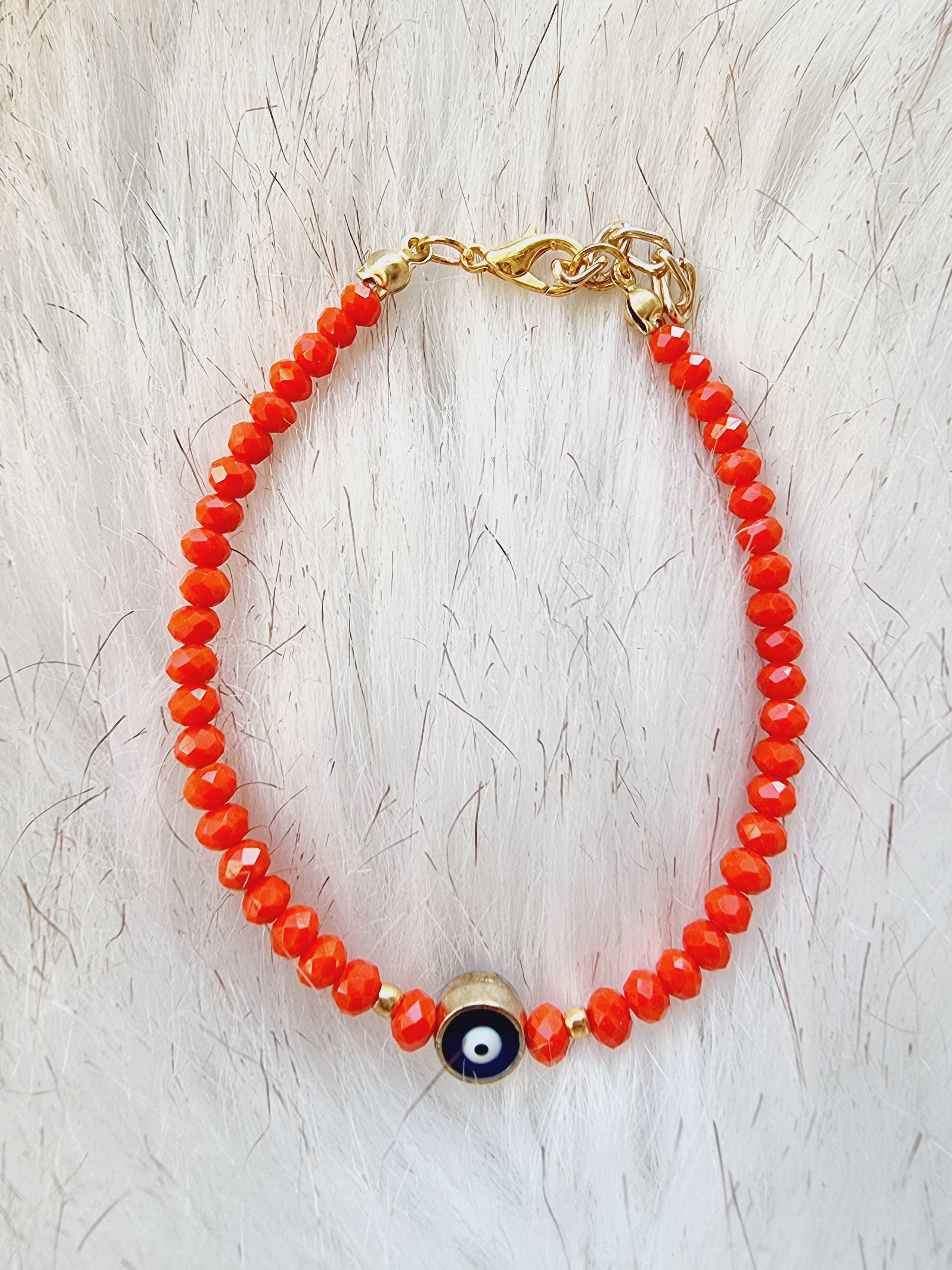 Orange Evil Eye Bracelet