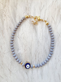 Grey Evil Eye Bracelet
