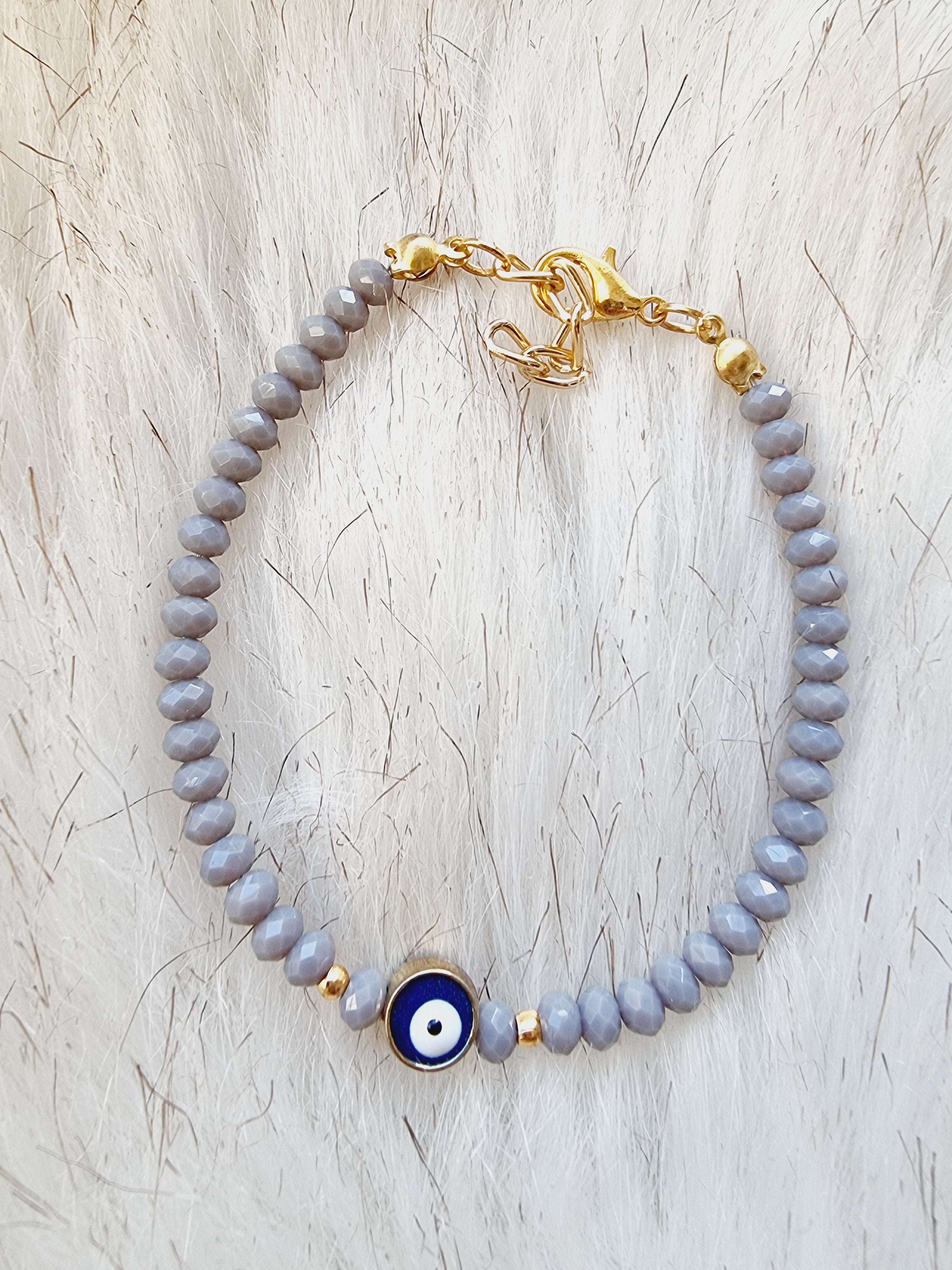 Grey Evil Eye Bracelet