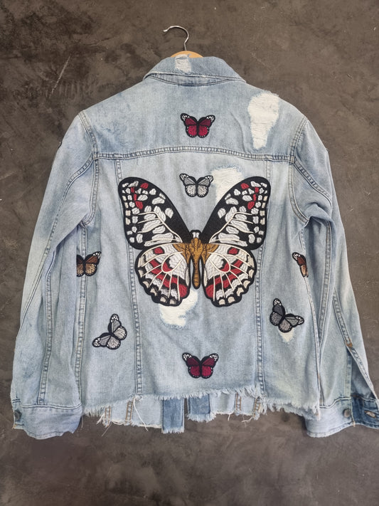 Peacock Butterfly Denim Jacket
