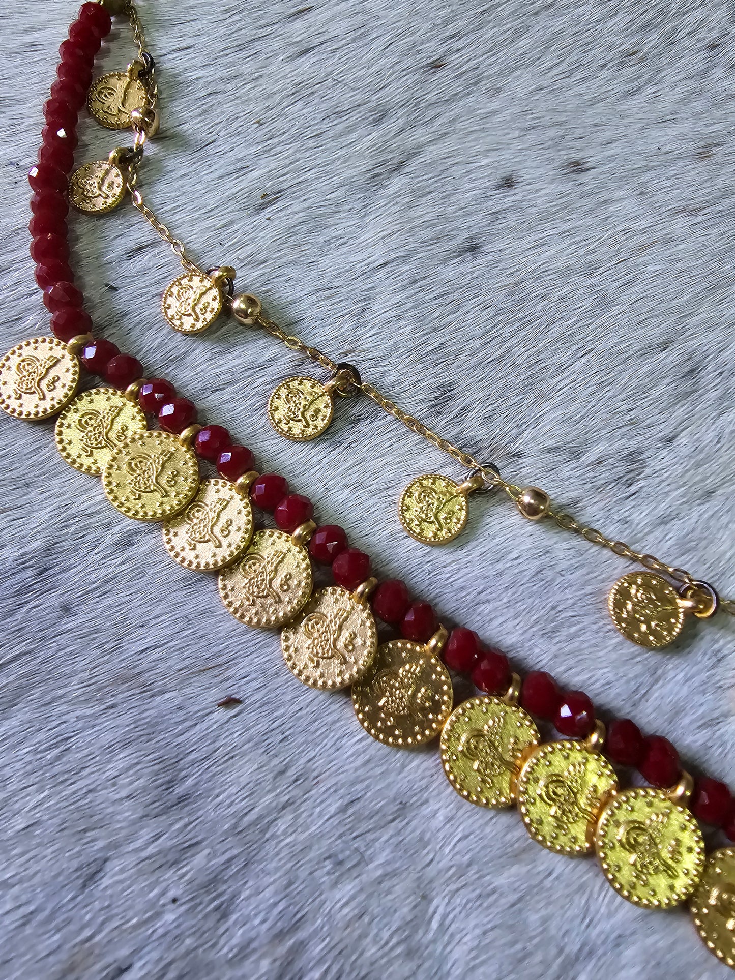 Red Coin Anklet