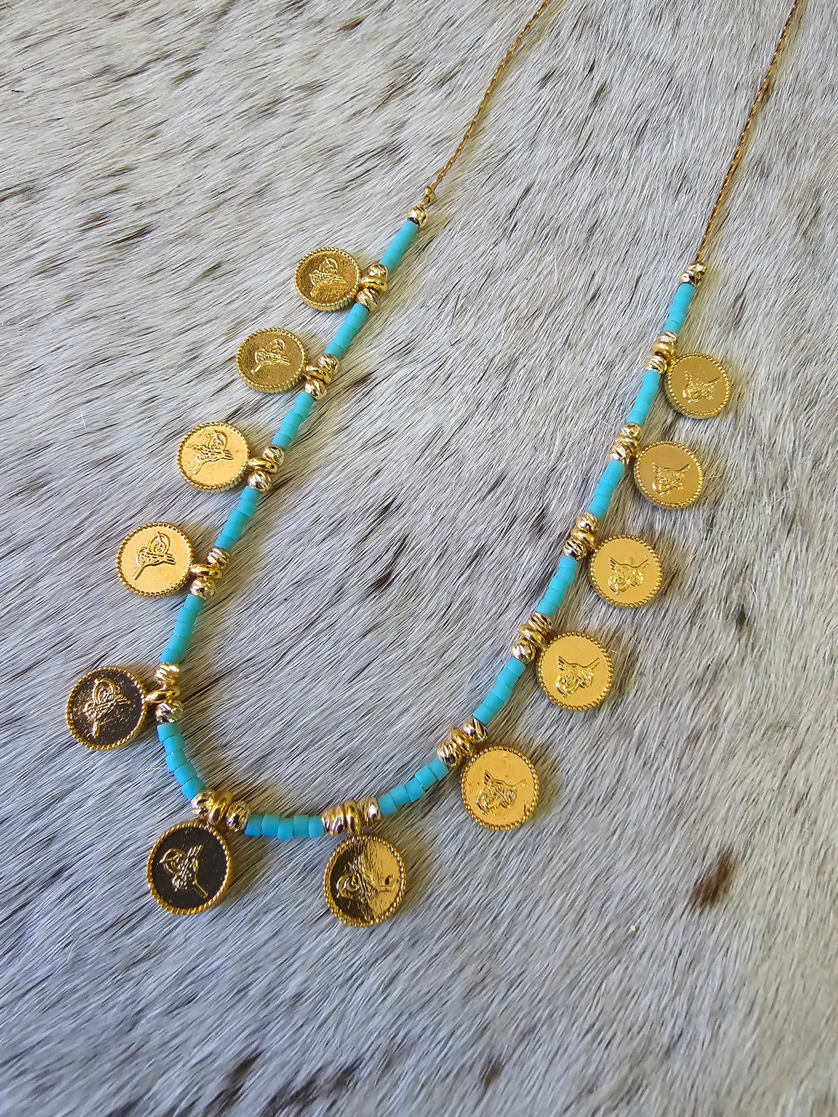 Turquoise Coin Choker