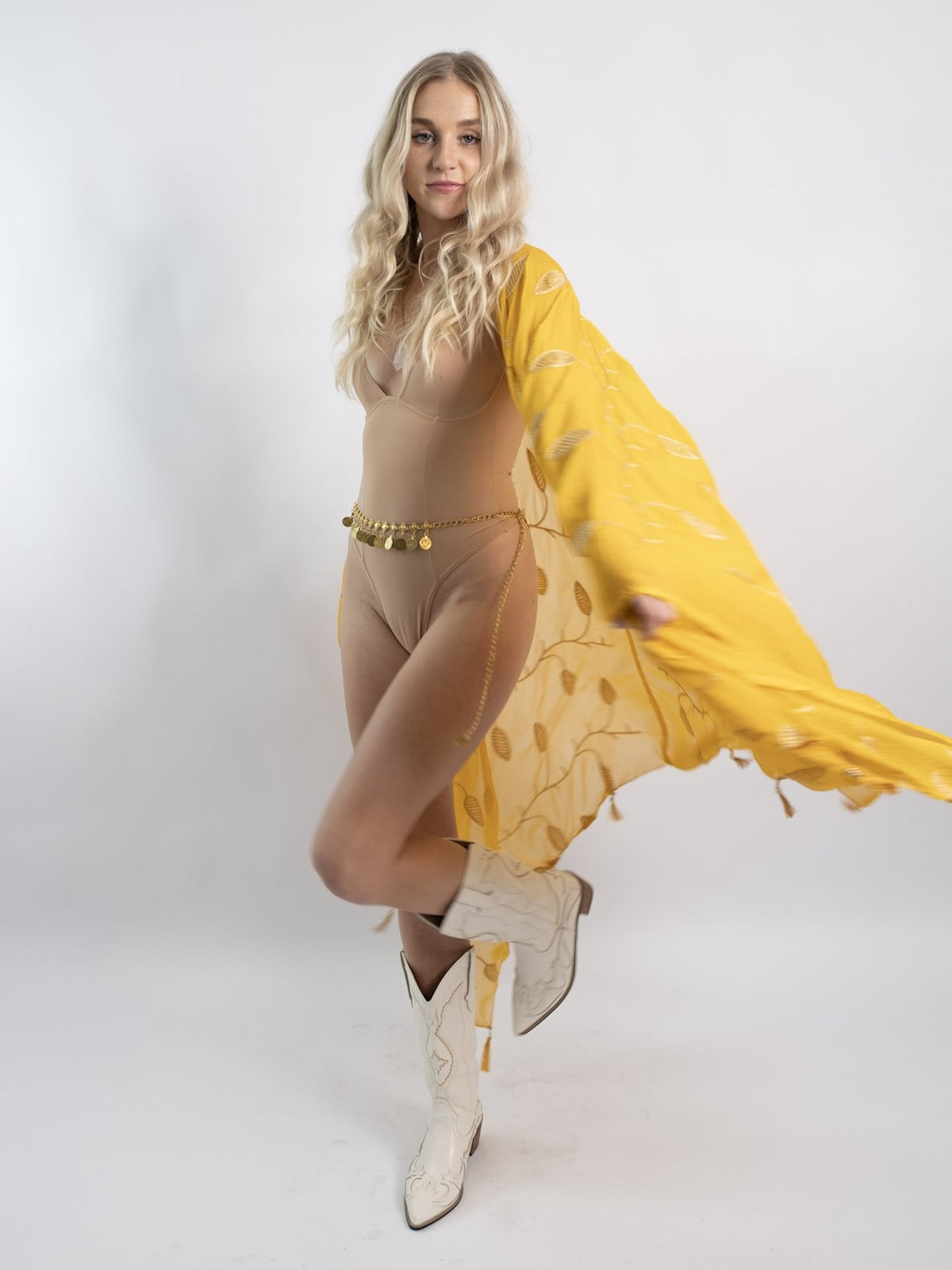 Mustard Ruhi Kimono