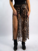 Leopard Mesh Skirt