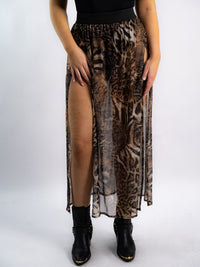 Leopard Mesh Skirt