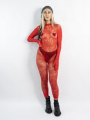 Red Full Body Lace Body Stocking