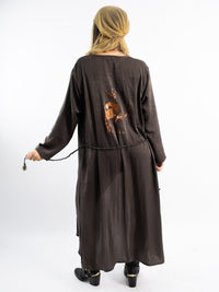 I'm Fine Satin Ash Kimono