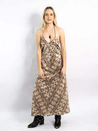 Snake Satin Maxi Dress