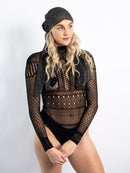 Black Lacey Rhinestone Body Stocking
