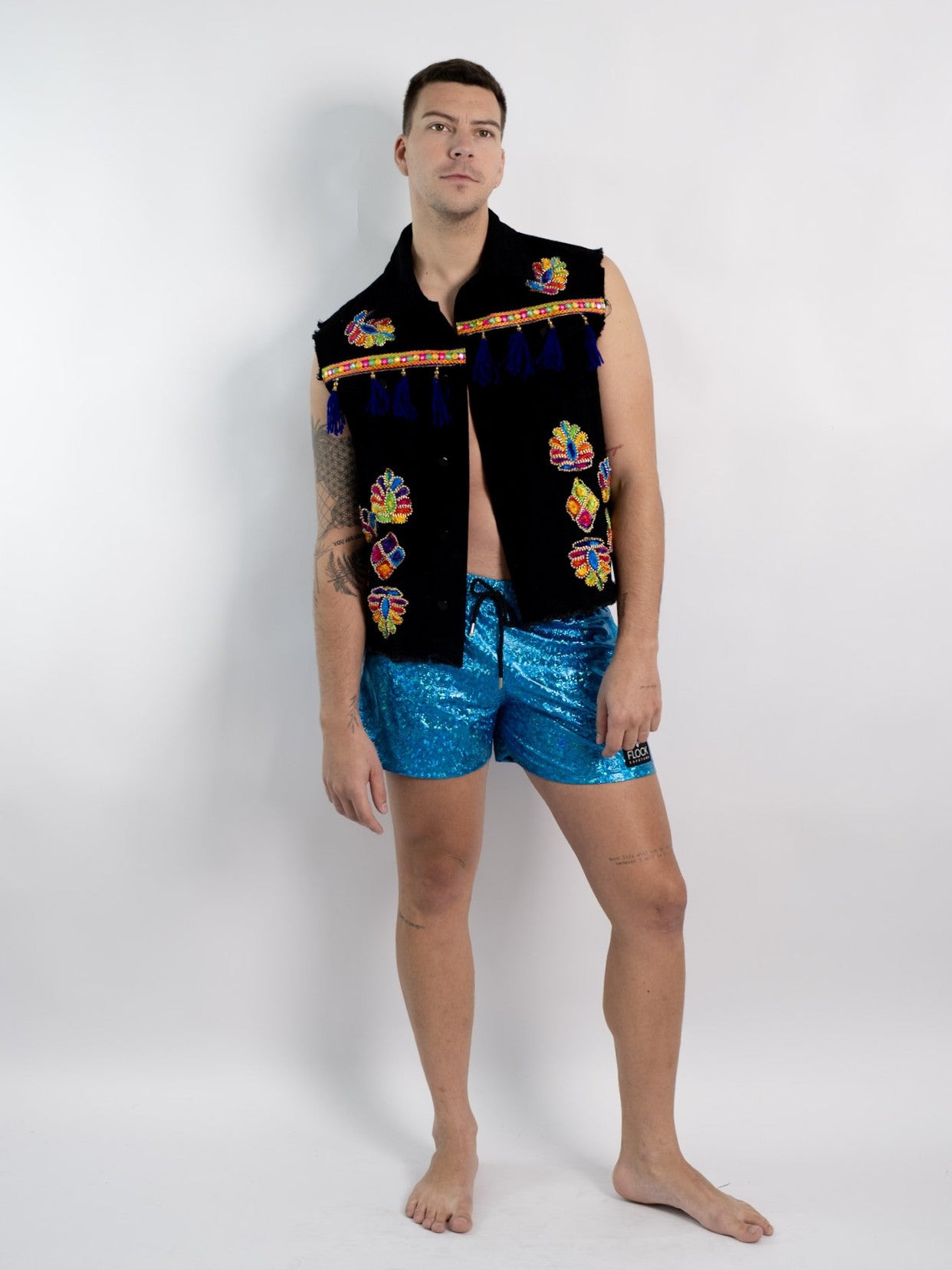 Blue Holographic Shorts