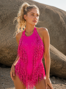 Pink Fringe Bodysuit