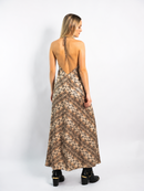 Snake Satin Maxi Dress