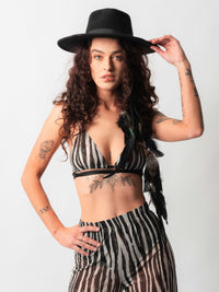 Stripe Mesh Bralette