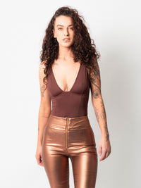 Brown G-string Bodysuit