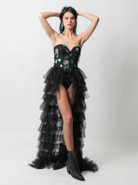 Black Layer Mesh Skirt