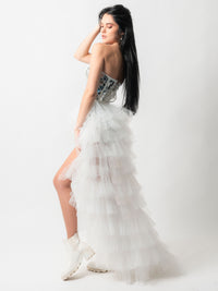 White Layer Mesh Skirt