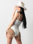 Gold White Shimmy Bodysuit