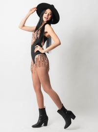 Bronze Black Shimmy Bodysuit