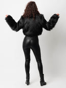 Black Crop Fur Jacket