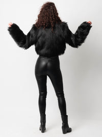 Black Crop Fur Jacket